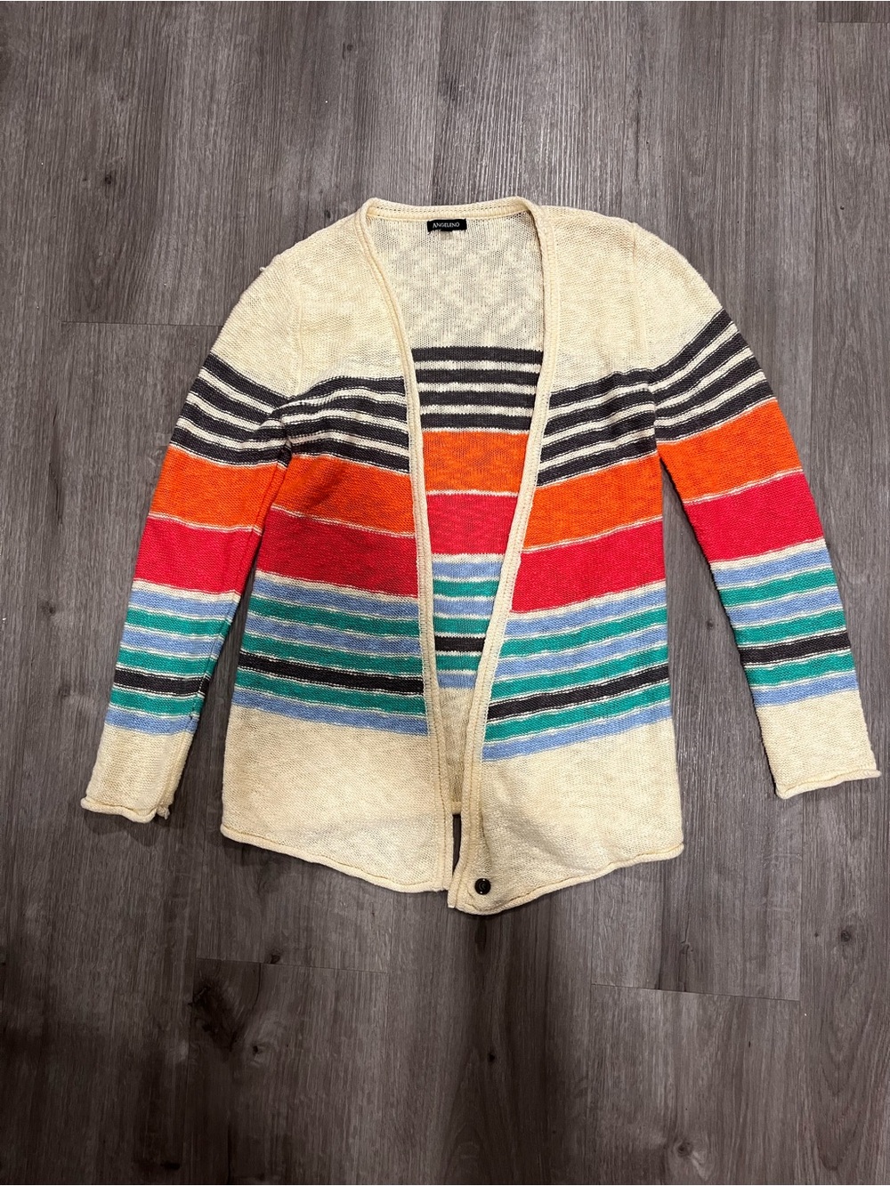 Angeleno Stripe Open-Front Cardigan Sweater - Multicolor | Women’s Large
